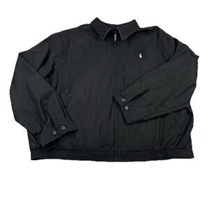 Polo Ralph Lauren Harrington Jacket Mens XL Black Plaid Lined Full Zip Coat